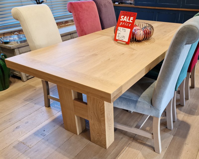 French Oak H Dining Table